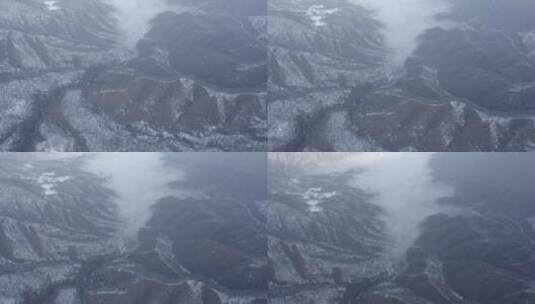 冬日雪景高山航拍高清在线视频素材下载