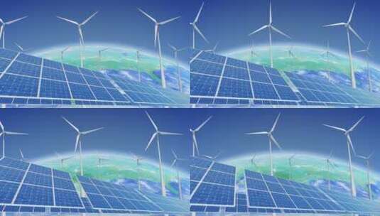 风能太阳能地球高清在线视频素材下载