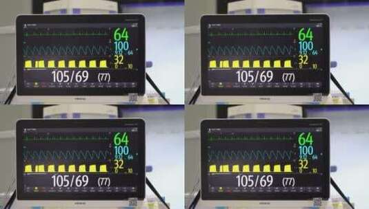手术室设备特写 心率检测仪2 4k 30fps高清在线视频素材下载