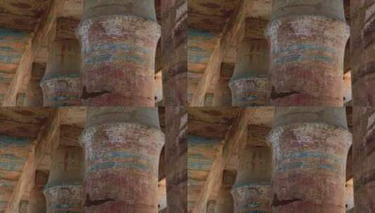 造型各异的石柱柱头高清在线视频素材下载
