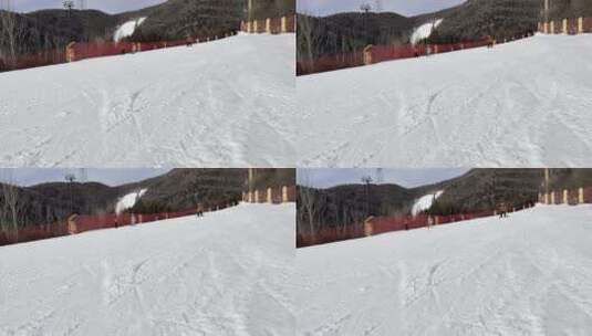 户外滑雪滑雪场滑雪运动滑雪的人高清在线视频素材下载