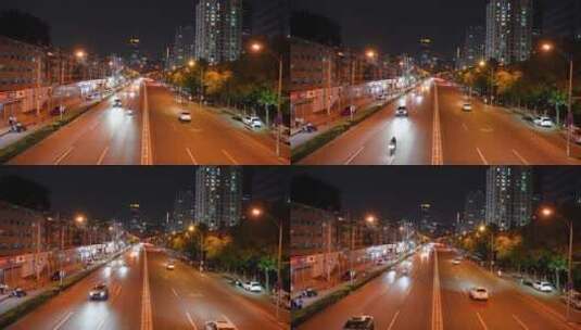 北京夜晚车流行人马路高清在线视频素材下载