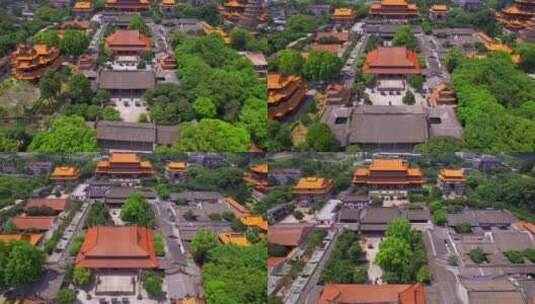 航拍福州西禅古寺建筑群高清在线视频素材下载