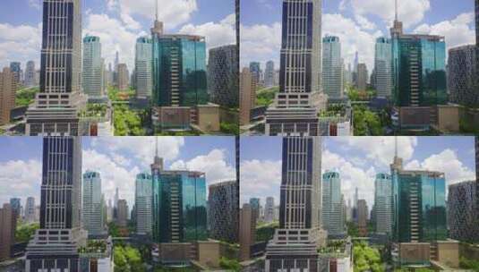 航拍上海市中心大楼 城市森林高清在线视频素材下载
