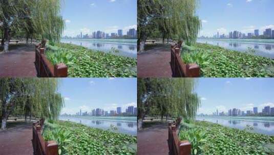 武汉青山区青山江滩风景高清在线视频素材下载