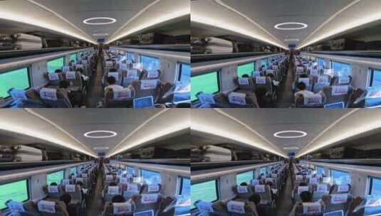 超广角行驶中的高铁车厢高清在线视频素材下载