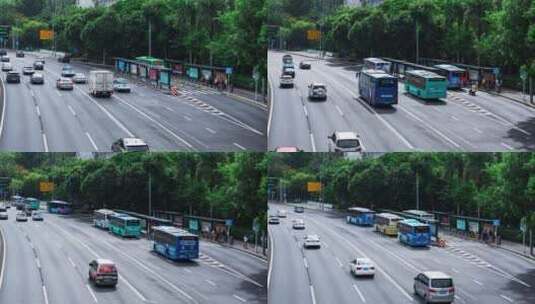 深圳交通公交车进站延时视频高清在线视频素材下载