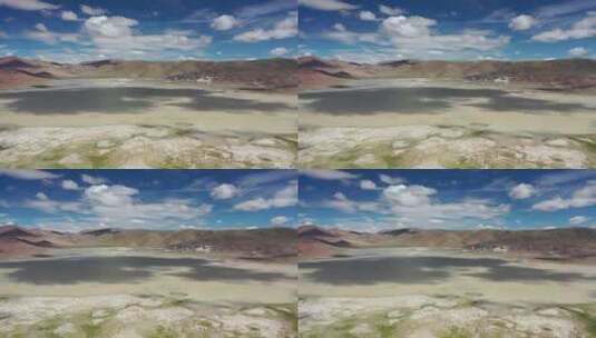 西藏阿里藏北加波措湖泊自然风光航拍高清在线视频素材下载
