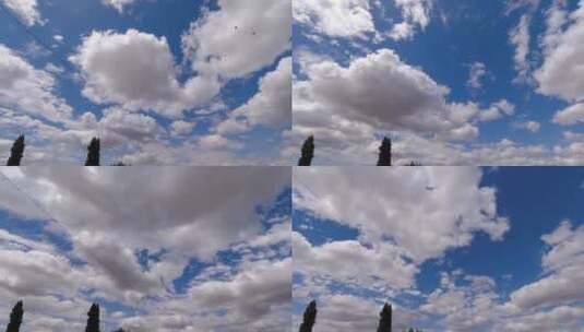 晴朗天气湛蓝天空下的云展云舒高清在线视频素材下载