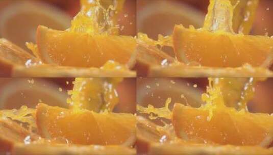 慢动作橙汁中的橙子高清在线视频素材下载