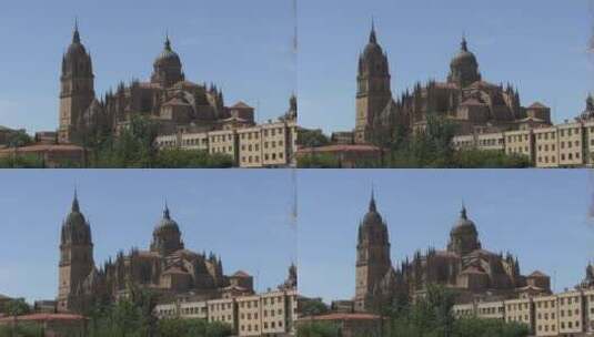 萨拉曼卡西班牙大教堂天际线景观高清在线视频素材下载