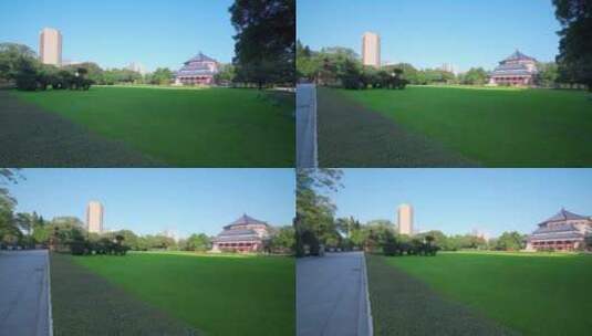广州中山纪念堂公园园林草坪景观高清在线视频素材下载