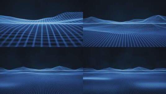 蓝色数字虚拟地形3D渲染高清在线视频素材下载