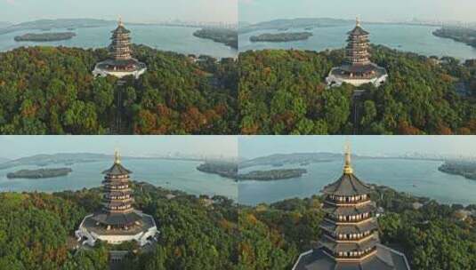 杭州西湖雷峰塔。高清在线视频素材下载