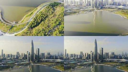 深圳湾升空镜头高清在线视频素材下载