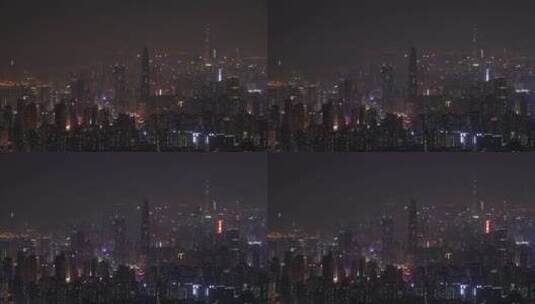 深圳市罗湖和福田区夜景山顶视角高清在线视频素材下载