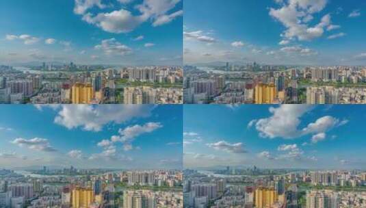 惠州江北 麦地片区大景蓝天白云-4K-420-40P高清在线视频素材下载