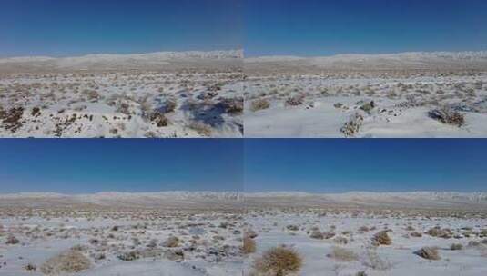 车窗外山区荒滩雪景高清在线视频素材下载