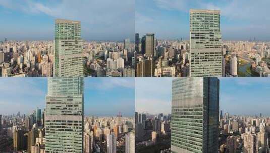 现代商务楼-上海博华广场航拍高清在线视频素材下载