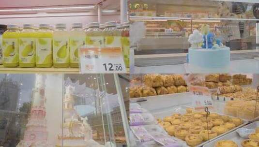 面包蛋糕店 甜品 甜点 网红烘焙店 美食高清在线视频素材下载