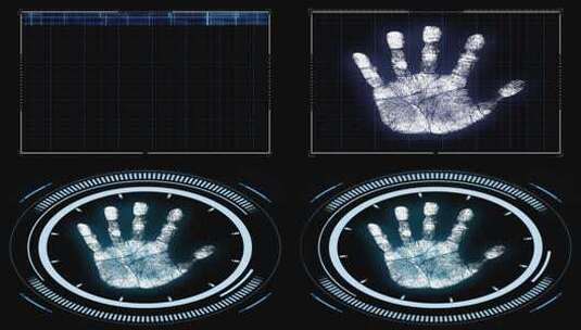 两款指纹手掌扫描高清在线视频素材下载