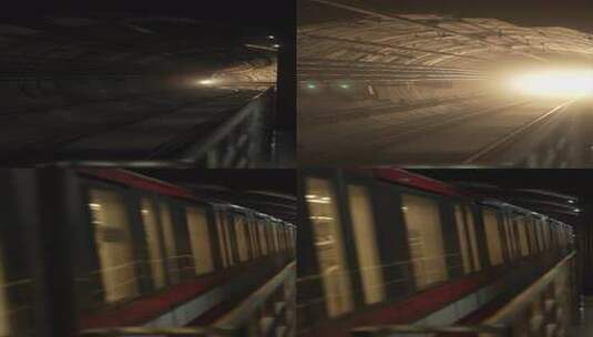 地铁 进站 隧道高清在线视频素材下载