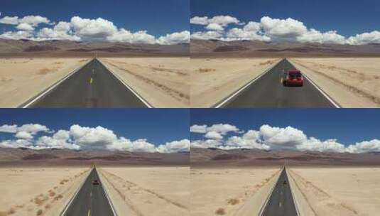 行驶在西藏山路上的车辆高清在线视频素材下载