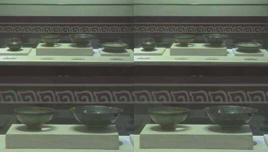 Y1内蒙古乌兰察布四子王旗博物馆瓷碗高清在线视频素材下载