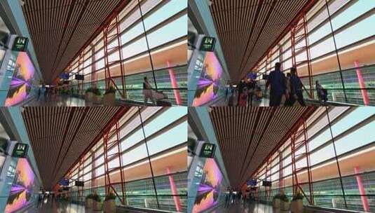 福建机场走廊高清在线视频素材下载