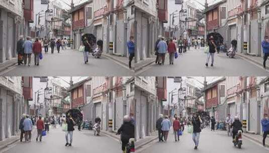 上海方浜中路猫街街景高清在线视频素材下载