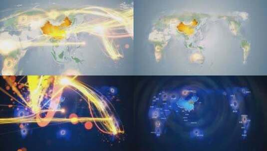 保定曲阳县地图辐射到世界覆盖全球 14高清在线视频素材下载