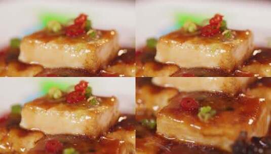 豆泡酿肉肉馅酿豆腐高清在线视频素材下载