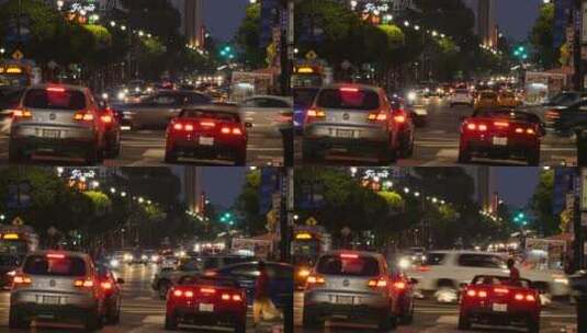洛杉矶晚间的交通高清在线视频素材下载