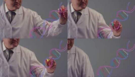 绘制DNA结构的科学家高清在线视频素材下载