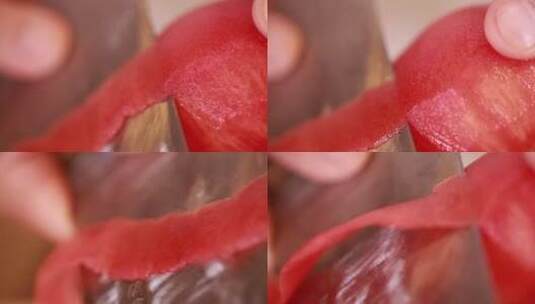 花刀切西红柿摆盘雕花高清在线视频素材下载