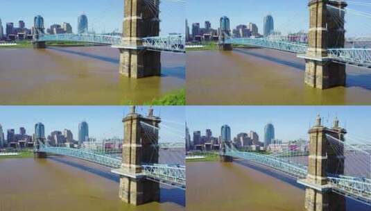 俄亥俄州辛辛那提的一座大桥高清在线视频素材下载