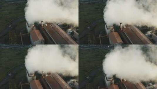 无人机拍摄塔尔博特港钢铁制造厂高清在线视频素材下载