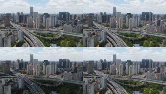 上海长宁区全景4K航拍高清在线视频素材下载