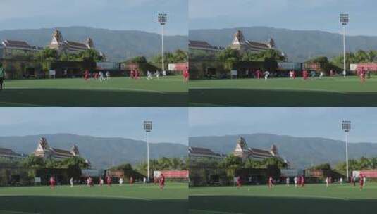 足球比赛视频云南德宏芒市足球场对抗赛高清在线视频素材下载