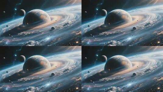 宇宙地球3D合成场景高清在线视频素材下载