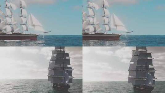 航行的帆船高清在线视频素材下载