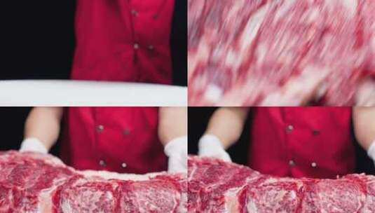一大块牛肉放下 牛肉 人物放下 整块牛肉高清在线视频素材下载