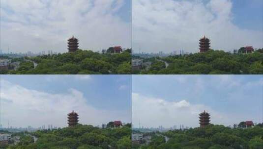 延时摄影武汉城市旅游地标古建筑黄鹤楼高清在线视频素材下载
