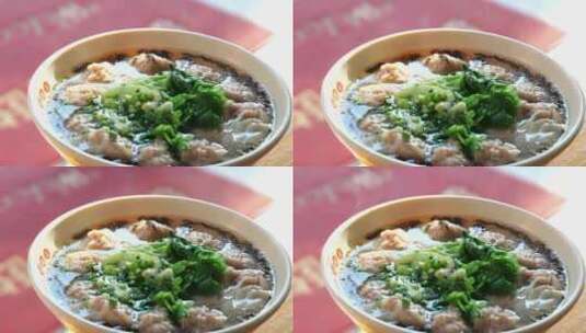 一碗馄饨传统中国美食高清在线视频素材下载