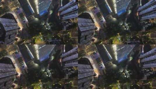 温州世茂大厦夜景航拍高清在线视频素材下载