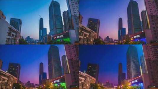 湖南长沙芙蓉广场夕阳延时摄影4K视频高清在线视频素材下载