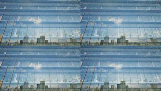 城市商务楼群玻璃幕墙动画素材高清在线视频素材下载