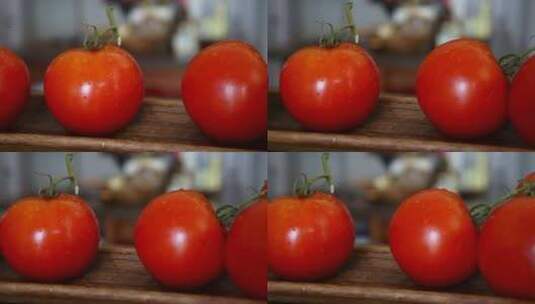 摇摄挂着水珠的西红柿高清在线视频素材下载