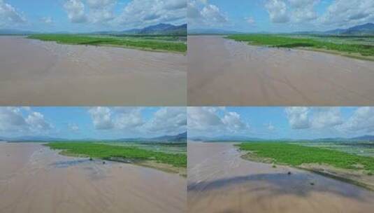 4k广东江门滨海新区银湖湾湿地红树林航拍高清在线视频素材下载