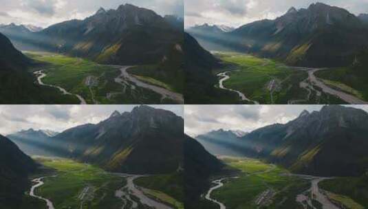 西藏林芝山谷光线高清在线视频素材下载